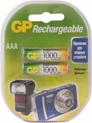 Перезаряжаемые аккумуляторы GP 100AAAHC AAA, емкость 930 мАч - 2 шт. в клемшеле GP 100AAAHC AAA (4891199079061)