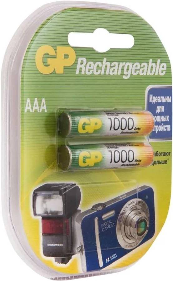 Перезаряжаемые аккумуляторы GP 100AAAHC AAA, емкость 930 мАч - 2 шт. в клемшеле GP 100AAAHC AAA (4891199079061) — для бизнеса и офиса Перезаряжаемые аккумуляторы GP 100AAAHC AAA, емкость 930 мАч - 2 шт. в клемшеле GP 100AAAHC AAA (4891199079061) — для бизнеса и офиса