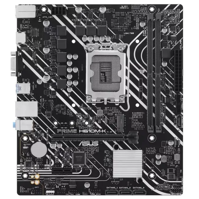 Материнская плата ASUS PRIME H610M-K — для бизнеса и офиса Материнская плата ASUS PRIME H610M-K — для бизнеса и офиса