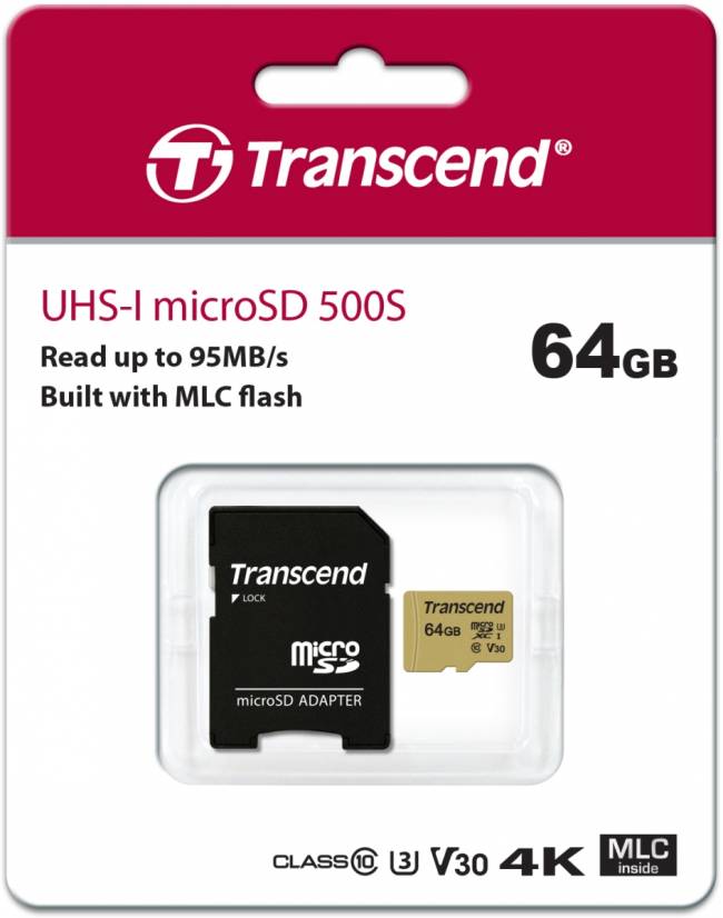 Карта памяти Transcend microSDXC 500S — для бизнеса и офиса Карта памяти Transcend microSDXC 500S — для бизнеса и офиса