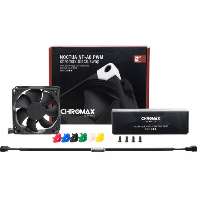 Кулер для корпуса Noctua NF-A8 PWM chromax.black.swap — для бизнеса и офиса Кулер для корпуса Noctua NF-A8 PWM chromax.black.swap — для бизнеса и офиса