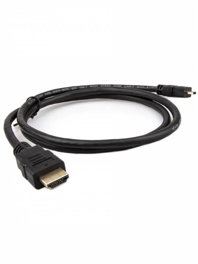 Кабель HDMI-19M --- MicroHDMI-19M ver 2.0+3D/Ethernet,1m Telecom <TCG206-1M> Telecom HDMI (m) - micro-HDMI (m) 1м — для бизнеса и офиса