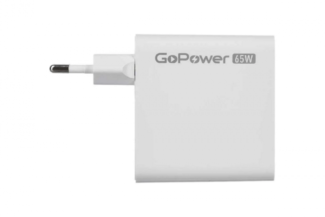 Сетевое З/У Сетевое З/У GoPower GPQC10 1USB+2Type-C 65W QC3.0 GAN белый — для бизнеса и офиса Сетевое З/У Сетевое З/У GoPower GPQC10 1USB+2Type-C 65W QC3.0 GAN белый — для бизнеса и офиса