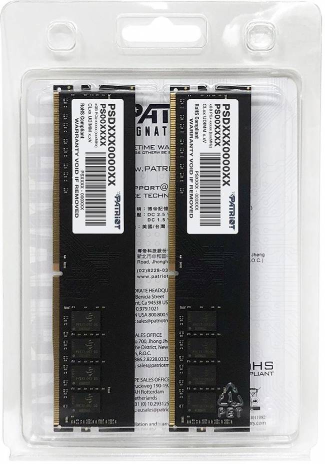 Память DDR4 2x8GB 2666MHz Patriot PSD416G2666K — для бизнеса и офиса Память DDR4 2x8GB 2666MHz Patriot PSD416G2666K — для бизнеса и офиса