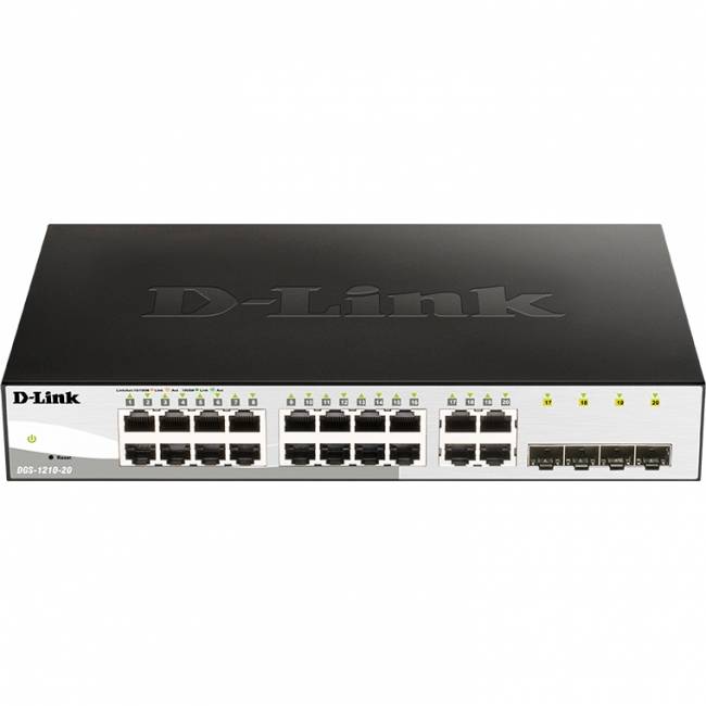 Коммутатор D-Link DGS-1210-20/FL2A — для бизнеса и офиса Коммутатор D-Link DGS-1210-20/FL2A — для бизнеса и офиса