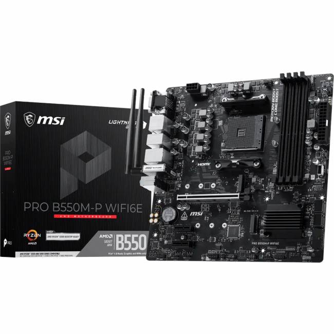 Материнская плата MSI PRO B550M-P WIFI6E — для бизнеса и офиса Материнская плата MSI PRO B550M-P WIFI6E — для бизнеса и офиса