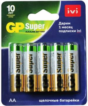 Алкалиновые батарейки GP Super Alkaline 15А/IVI АA - 10 шт. на блистере Super Alkaline 15А/IVI АA GP (4610116204566)
