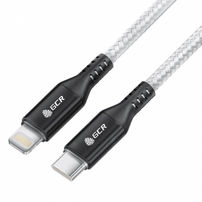 GCR Кабель 0.5m TypeC/Lightning MFI POWER DELIVERY 18 W, быстрая зарядка, белый нейлон, AL case черный, GCR-53187 Кабель Greenconnect 0.5 м (GCR-53187) — для бизнеса и офиса GCR Кабель 0.5m TypeC/Lightning MFI POWER DELIVERY 18 W, быстрая зарядка, белый нейлон, AL case черный, GCR-53187 Кабель Greenconnect 0.5 м (GCR-53187) — для бизнеса и офиса