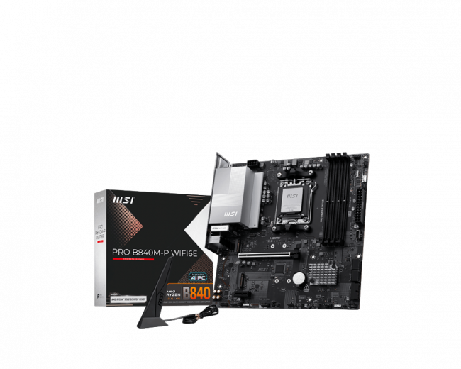 Материнская плата MSI PRO B840M-P WIFI6E — для бизнеса и офиса Материнская плата MSI PRO B840M-P WIFI6E — для бизнеса и офиса