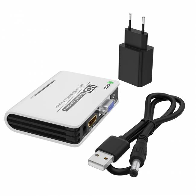 GCR Видео конвертер HDMI -> VGA + jack 3.5 mm, 1080P 60Hz, GL-v136 Конвертер Greenconnect HDMI/VGA/jack 3.5 mm (GCR-53395) — для бизнеса и офиса