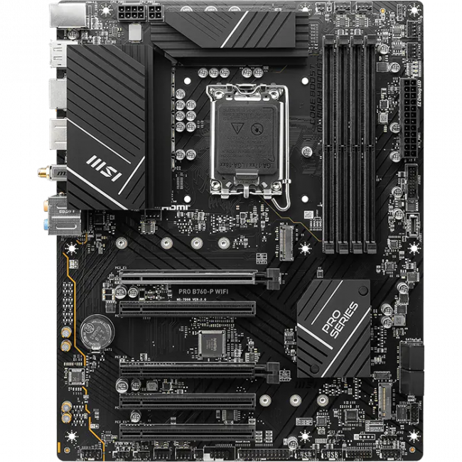 Материнская плата MSI PRO B760-P WIFI — для бизнеса и офиса Материнская плата MSI PRO B760-P WIFI — для бизнеса и офиса