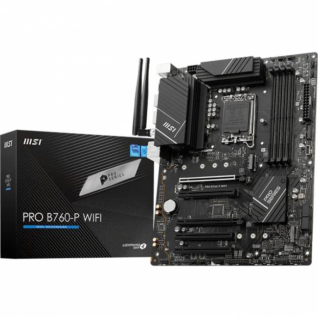 Материнская плата MSI PRO B760-P WIFI — для бизнеса и офиса Материнская плата MSI PRO B760-P WIFI — для бизнеса и офиса