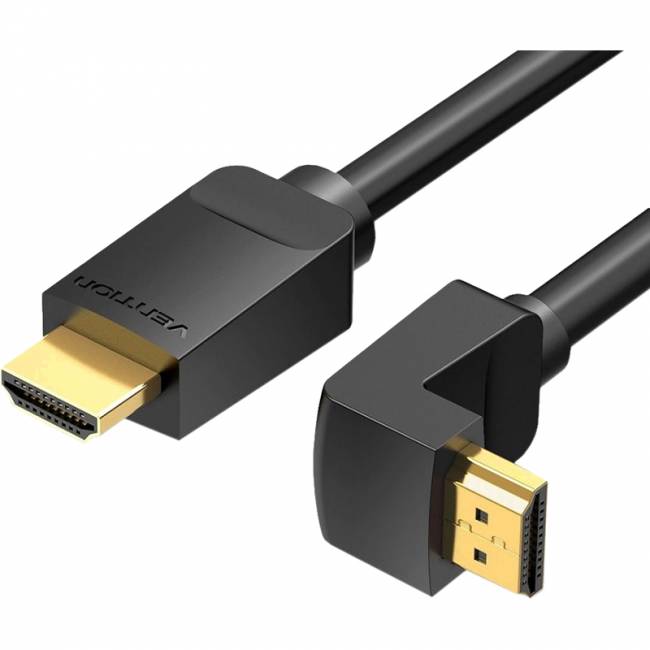 Кабель Vention HDMI High speed v2.0 with Ethernet 19M/19M угол 270 - 3м Кабель Vention HDMI(m)/HDMI(m) - 3 м (AAQBI) — для бизнеса и офиса