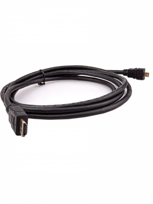 Кабель HDMI-19M --- MicroHDMI-19M ver 2.0+3D/Ethernet,2m Telecom <TCG206-2M> Telecom HDMI (m) - micro-HDMI (m) 2м — для бизнеса и офиса