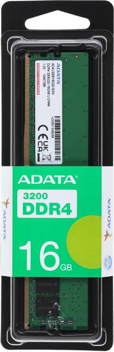 Память DDR4 16Gb 3200MHz ADATA AD4U320016G22-SGN — для бизнеса и офиса Память DDR4 16Gb 3200MHz ADATA AD4U320016G22-SGN — для бизнеса и офиса