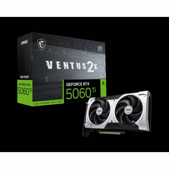Видеокарты MSI RTX 5060 Ti 8G VENTUS 2X OC PLUS — для бизнеса и офиса Видеокарты MSI RTX 5060 Ti 8G VENTUS 2X OC PLUS — для бизнеса и офиса