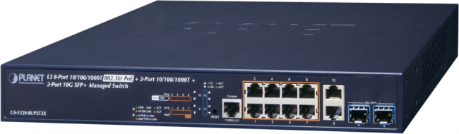 коммутатор Planet GS-5220-8UP2T2X — для бизнеса и офиса коммутатор Planet GS-5220-8UP2T2X — для бизнеса и офиса
