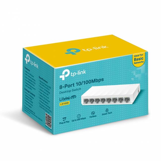 Коммутатор TP-Link LS1008 — для бизнеса и офиса Коммутатор TP-Link LS1008 — для бизнеса и офиса
