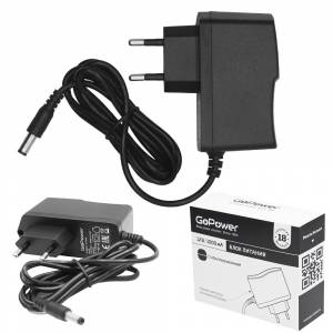 Блок питания GoPower 1.0A 12V 5,5x2,5/12мм импульсный (1/100) Блок питания GoPower 00-00018643