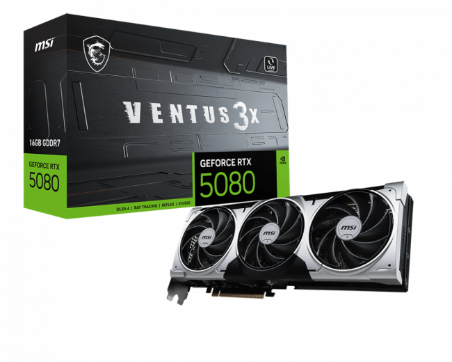 Видеокарта MSI GeForce RTX 5080 16G VENTUS 3X PLUS — для бизнеса и офиса Видеокарта MSI GeForce RTX 5080 16G VENTUS 3X PLUS — для бизнеса и офиса