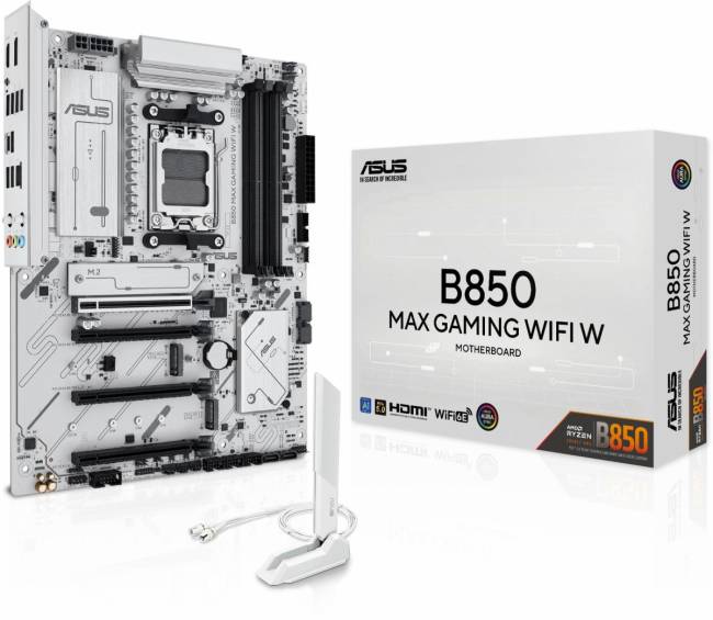 Материнская плата ASUS B850 MAX GAMING WIFI W — для бизнеса и офиса Материнская плата ASUS B850 MAX GAMING WIFI W — для бизнеса и офиса