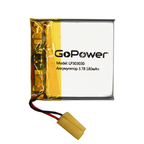 Аккумулятор Li-Pol GoPower LP303030 PK1 3.7V 180mAh (1/10/250) Аккумулятор Li-Pol GoPower LP303030 (00-00019583) — для бизнеса и офиса Аккумулятор Li-Pol GoPower LP303030 PK1 3.7V 180mAh (1/10/250) Аккумулятор Li-Pol GoPower LP303030 (00-00019583) — для бизнеса и офиса