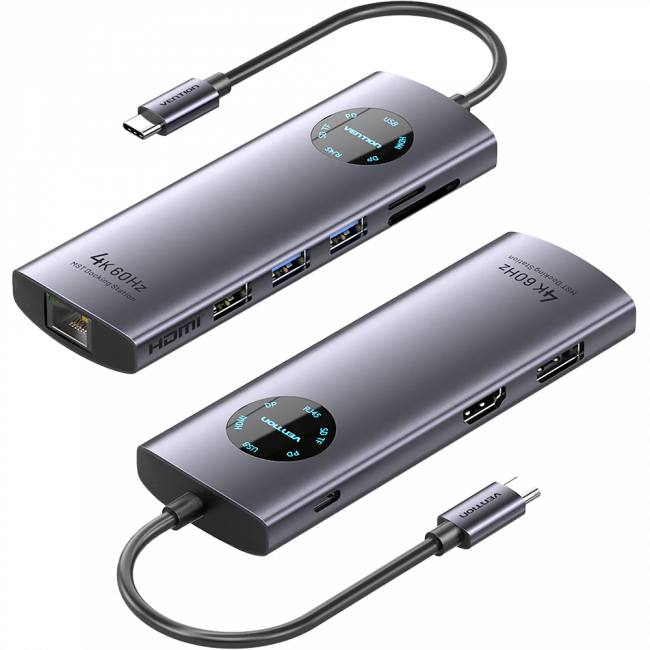 Мультифункциональный хаб Vention USB-C 9 в 1 Vention TQUHB — для бизнеса и офиса Мультифункциональный хаб Vention USB-C 9 в 1 Vention TQUHB — для бизнеса и офиса