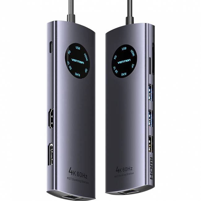 Мультифункциональный хаб Vention USB-C 9 в 1 Vention TQUHB — для бизнеса и офиса Мультифункциональный хаб Vention USB-C 9 в 1 Vention TQUHB — для бизнеса и офиса