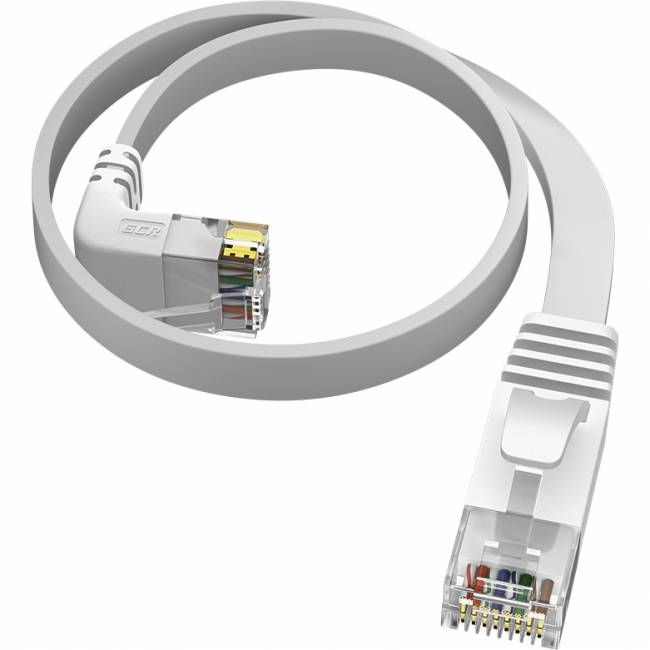 GCR Патч-корд PROF плоский 1.0m, UTP медь кат.6, белый, нижний угол, ethernet high speed 10 Гбит/с, RJ45, T568B Greenconnect GCR-54614 UTP кат.6, 1 м — для бизнеса и офиса GCR Патч-корд PROF плоский 1.0m, UTP медь кат.6, белый, нижний угол, ethernet high speed 10 Гбит/с, RJ45, T568B Greenconnect GCR-54614 UTP кат.6, 1 м — для бизнеса и офиса