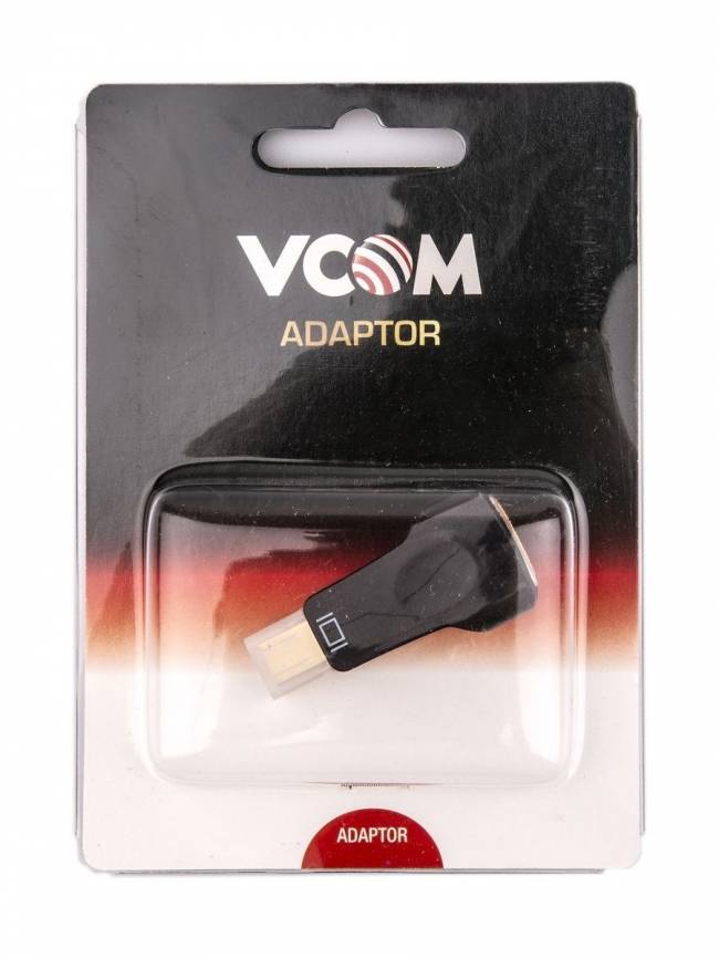 Переходник miniDP(M) --> VGA(F), VCOM <CA335> VCOM Mini DisplayPort (m) - VGA (f) — для бизнеса и офиса