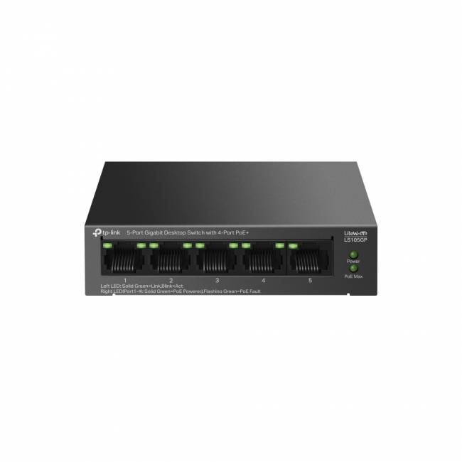 Коммутатор TP-Link LS105GP — для бизнеса и офиса Коммутатор TP-Link LS105GP — для бизнеса и офиса