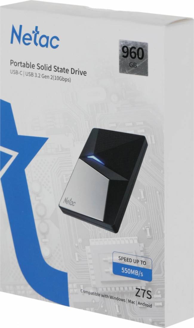 Накопитель SSD Netac NT01Z7S-960G-32BK — для бизнеса и офиса Накопитель SSD Netac NT01Z7S-960G-32BK — для бизнеса и офиса