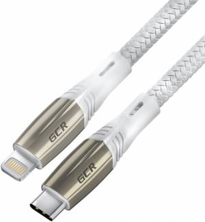 GCR Кабель 1.0m TypeC/Lightning MFI POWER DELIVERY 18 W, быстрая зарядка, белый нейлон, корпус relief, белый ПВХ, GCR-52633 Greenconnect USB 2.0 Type-C (m) - Lightning (m) 1м