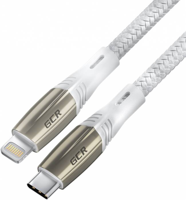 GCR Кабель 1.0m TypeC/Lightning MFI POWER DELIVERY 18 W, быстрая зарядка, белый нейлон, корпус relief, белый ПВХ, GCR-52633 Greenconnect USB 2.0 Type-C (m) - Lightning (m) 1м — для бизнеса и офиса GCR Кабель 1.0m TypeC/Lightning MFI POWER DELIVERY 18 W, быстрая зарядка, белый нейлон, корпус relief, белый ПВХ, GCR-52633 Greenconnect USB 2.0 Type-C (m) - Lightning (m) 1м — для бизнеса и офиса