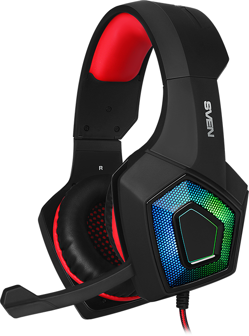 Игровые наушники с микрофоном SVEN AP-U880MV, черный-красный (USB, LED) SVEN AP-U880MV — для бизнеса и офиса Игровые наушники с микрофоном SVEN AP-U880MV, черный-красный (USB, LED) SVEN AP-U880MV — для бизнеса и офиса