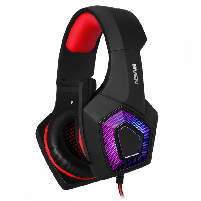 Игровые наушники с микрофоном SVEN AP-U880MV, черный-красный (USB, LED) SVEN AP-U880MV — для бизнеса и офиса Игровые наушники с микрофоном SVEN AP-U880MV, черный-красный (USB, LED) SVEN AP-U880MV — для бизнеса и офиса