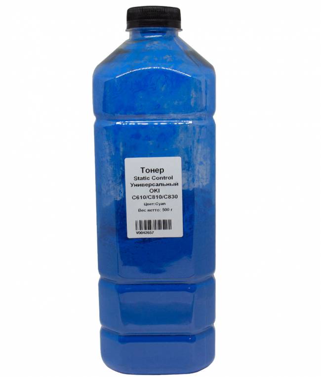 Тонер Static Control Универсальный для Oki C610/ C810/ C830, C, 500 г, флакон — для бизнеса и офиса Тонер Static Control Универсальный для Oki C610/ C810/ C830, C, 500 г, флакон — для бизнеса и офиса