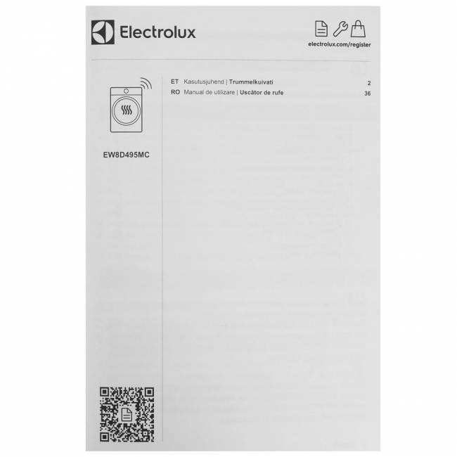 Сушильный барабан ELECTROLUX Electrolux EW8D495MC — для бизнеса и офиса Сушильный барабан ELECTROLUX Electrolux EW8D495MC — для бизнеса и офиса