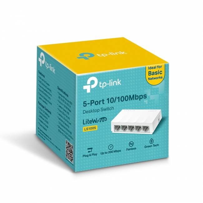 Коммутатор TP-Link LS1005 — для бизнеса и офиса Коммутатор TP-Link LS1005 — для бизнеса и офиса