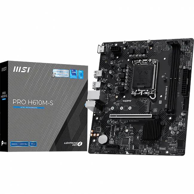 Материнская плата MSI PRO H610M-S — для бизнеса и офиса Материнская плата MSI PRO H610M-S — для бизнеса и офиса