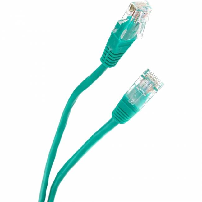 Патчкорд литой "Telecom" UTP кат.5е 20,0м зеленый VCOM NA102-G-20M — для бизнеса и офиса