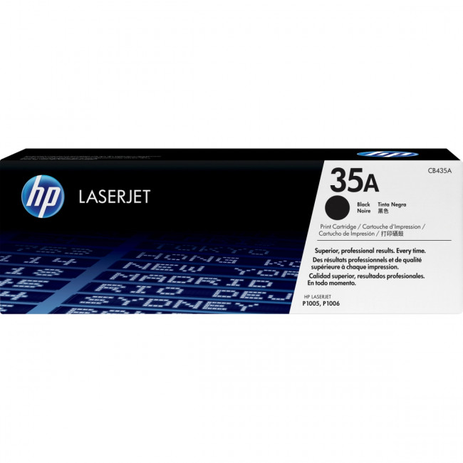 Тонер-картридж HP 35A Black LaserJet Print Cartridge (CB435A) — для бизнеса и офиса Тонер-картридж HP 35A Black LaserJet Print Cartridge (CB435A) — для бизнеса и офиса