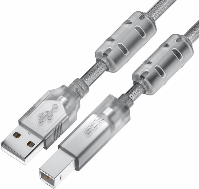 GCR Кабель PROF 3.0m USB 2.0, AM/BM, прозрачный, ферритовые кольца, 28/24 AWG, экран, армированный, морозостойкий, GCR-52424 Greenconnect USB 2.0 Type-AM - USB 2.0 Type-BM 3м — для бизнеса и офиса GCR Кабель PROF 3.0m USB 2.0, AM/BM, прозрачный, ферритовые кольца, 28/24 AWG, экран, армированный, морозостойкий, GCR-52424 Greenconnect USB 2.0 Type-AM - USB 2.0 Type-BM 3м — для бизнеса и офиса