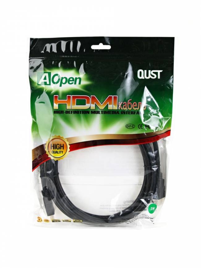 Кабель HDMI 19M/M ver 2.0, 3М, 2 фильтра  Aopen <ACG711D-3M> AOpen HDMI (m) - HDMI (m) 3м — для бизнеса и офиса