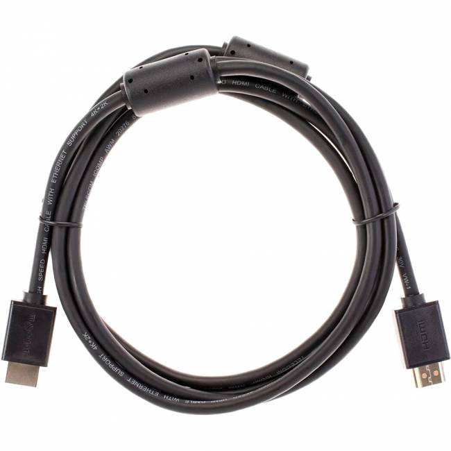 Кабель HDMI-19M --- HDMI-19M ver 2.0+3D/Ethernet ,2m, 2 фильтраTelecom <TCG215F-2M> Кабель Telecom HDMI (m)/HDMI (m) - 2 м (TCG215F-2M) — для бизнеса и офиса