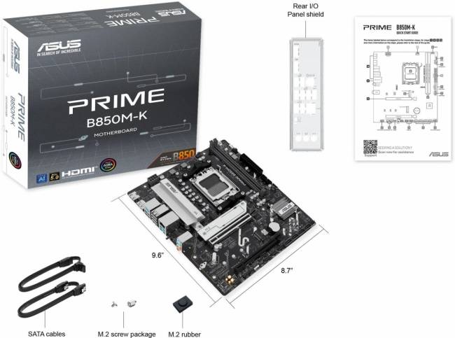 Материнская плата ASUS PRIME B850M-K — для бизнеса и офиса Материнская плата ASUS PRIME B850M-K — для бизнеса и офиса