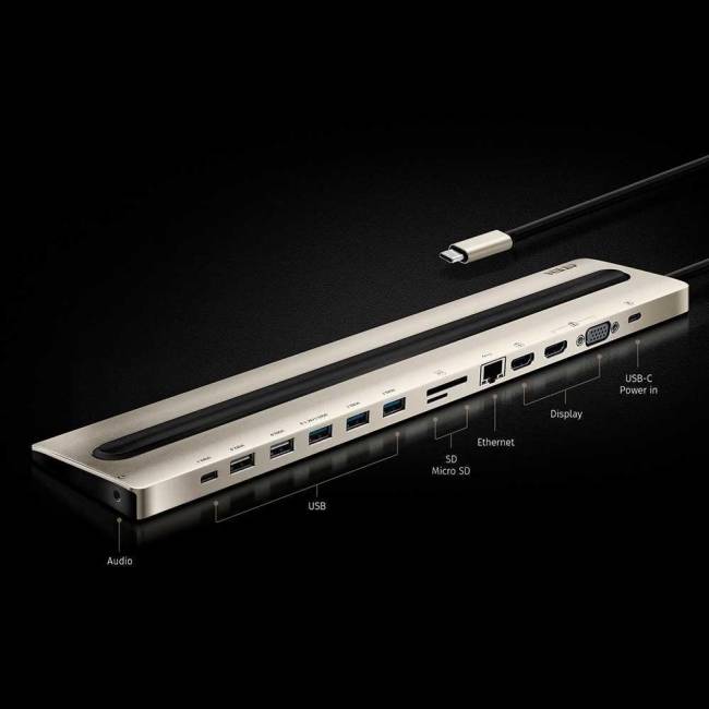 Многопортовая док-станция с портом USB-C и функцией сквозной передачи питания (Power Pass-Through) ATEN UH3237 — для бизнеса и офиса