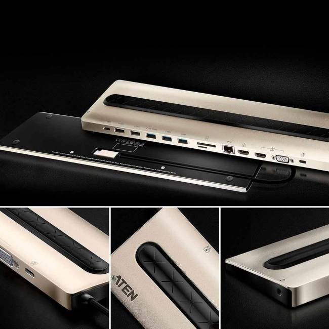 Многопортовая док-станция с портом USB-C и функцией сквозной передачи питания (Power Pass-Through) ATEN UH3237 — для бизнеса и офиса
