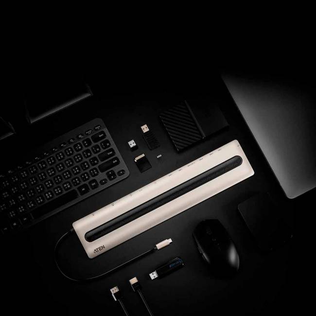 Многопортовая док-станция с портом USB-C и функцией сквозной передачи питания (Power Pass-Through) ATEN UH3237 — для бизнеса и офиса