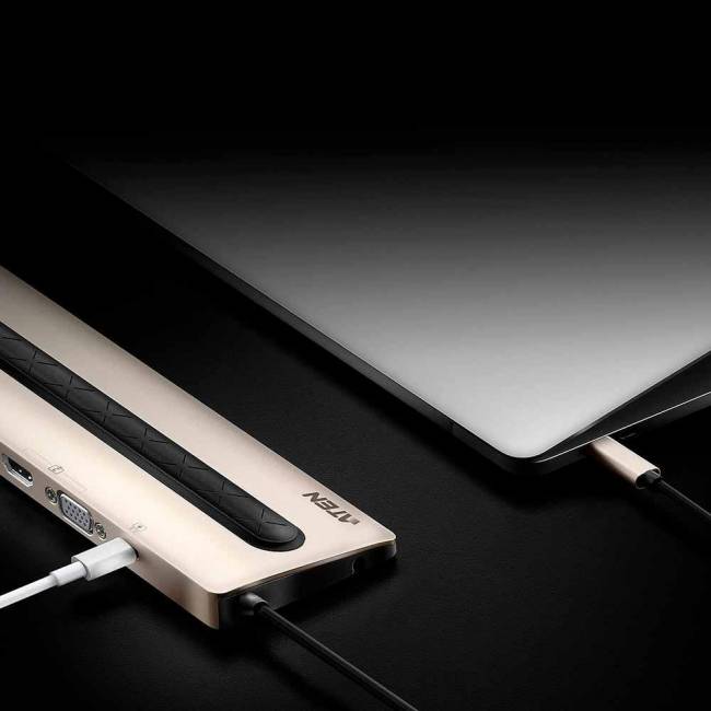 Многопортовая док-станция с портом USB-C и функцией сквозной передачи питания (Power Pass-Through) ATEN UH3237 — для бизнеса и офиса
